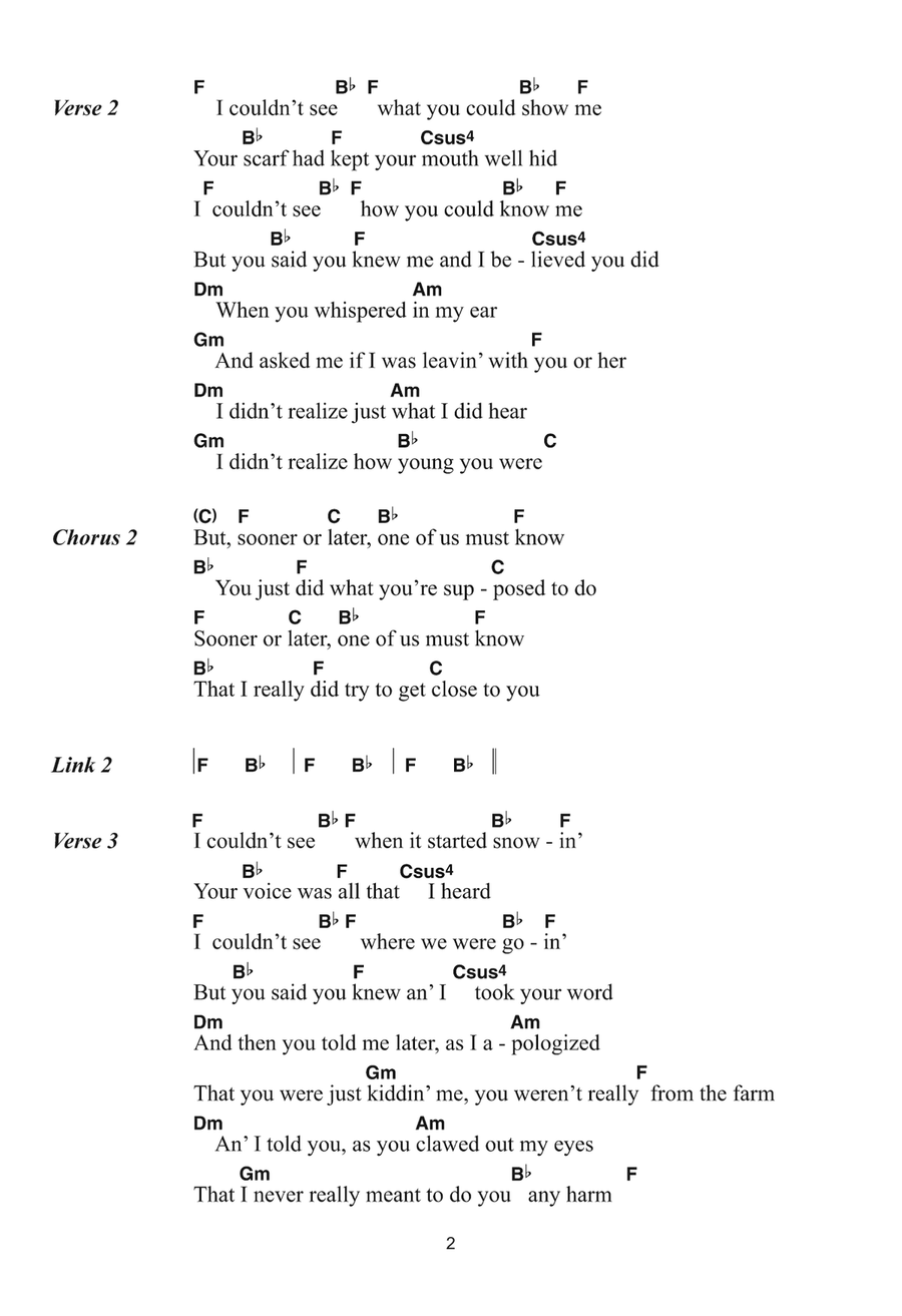 One Of Us Must Know (Sooner Or Later) Piano, Vocal, Guitar scores gallery preview page 2