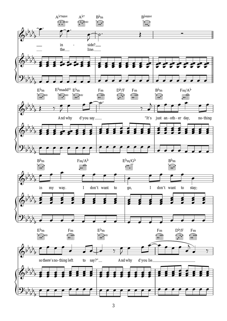 Nothing In My Way Piano, Vocal, Guitar scores gallery preview page 3