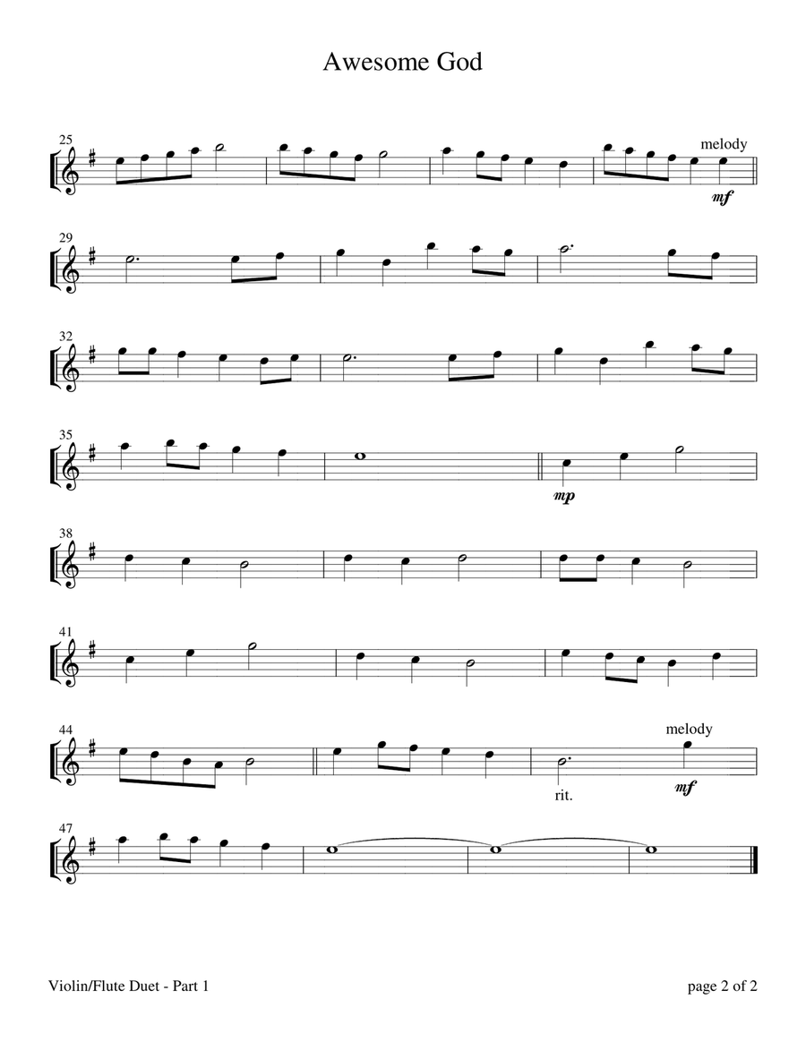 Awesome God Flute scores gallery preview page 4