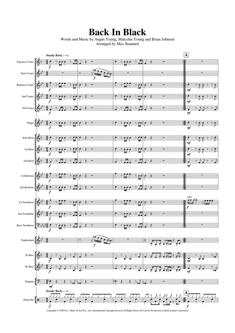 Back In Black Brass Band scores gallery preview page 2
