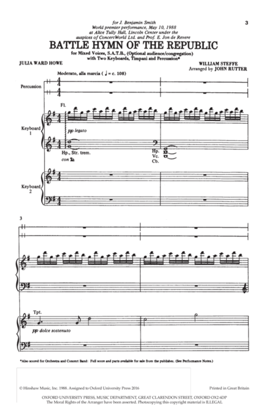 Battle Hymn of the Republic Battle Hymn of the Republic 4-Part scores gallery preview page 2