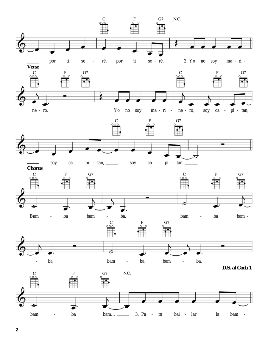 La Bamba La Bamba Ukulele scores gallery preview page 2