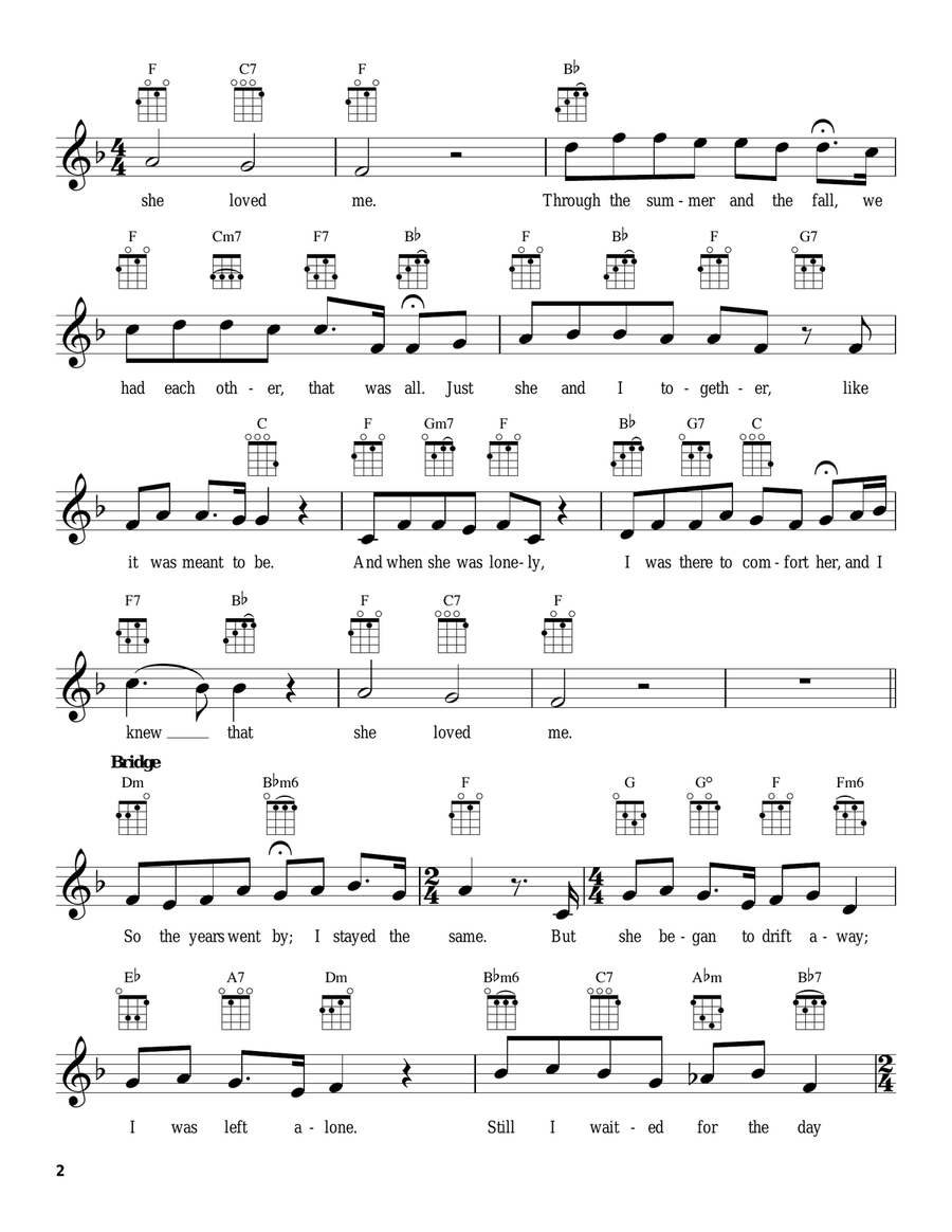 When She Loved Me (from Toy Story 2) Ukulele scores gallery preview page 2
