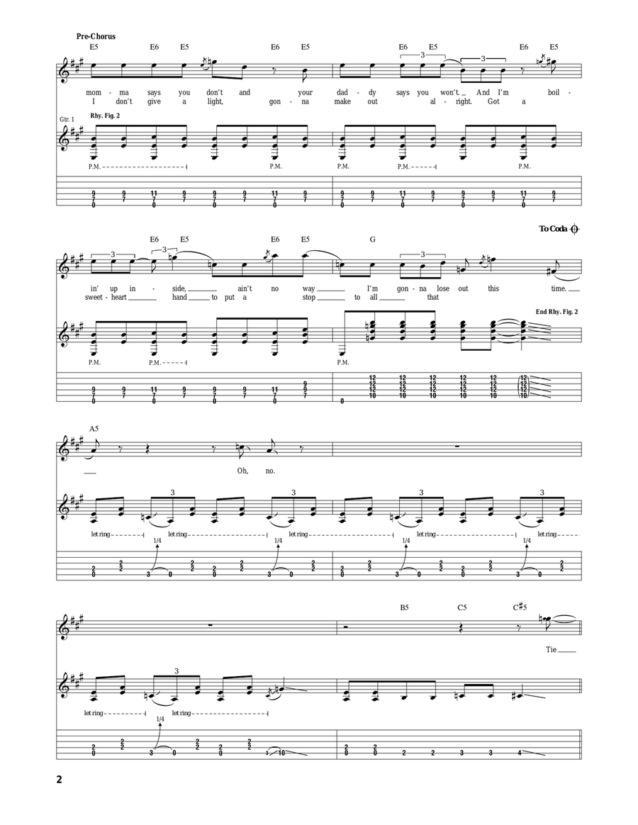 Tie Your Mother Down Tie Your Mother Down Acoustic Guitar scores gallery preview page 2