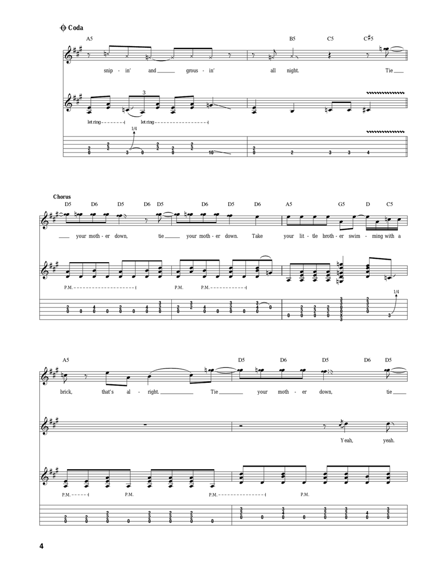 Tie Your Mother Down Tie Your Mother Down Acoustic Guitar scores gallery preview page 4