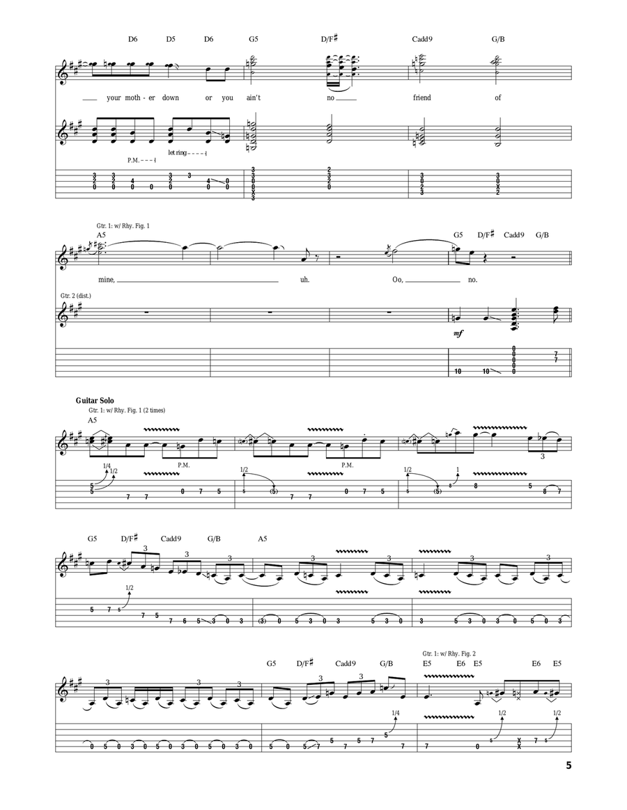 Tie Your Mother Down Tie Your Mother Down Acoustic Guitar scores gallery preview page 5