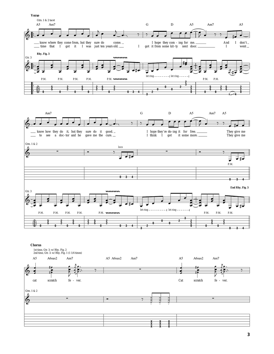 Cat Scratch Fever Cat Scratch Fever Acoustic Guitar scores gallery preview page 3