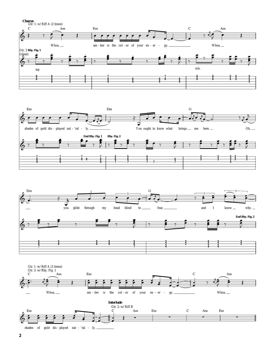 Amber Amber Acoustic Guitar scores gallery preview page 2