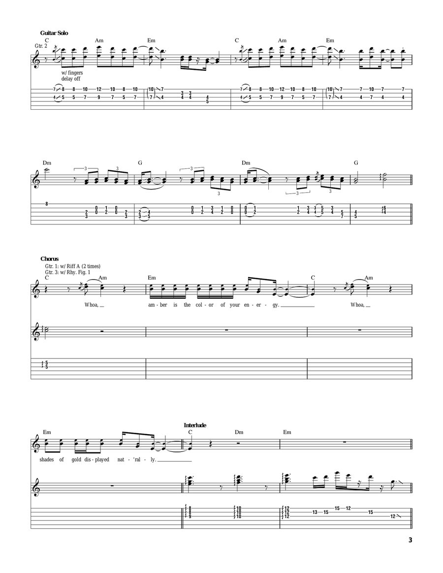 Amber Amber Acoustic Guitar scores gallery preview page 3