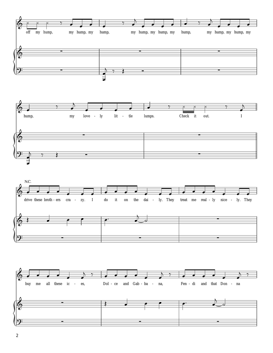 My Humps My Humps Piano, Vocal, Guitar scores gallery preview page 2
