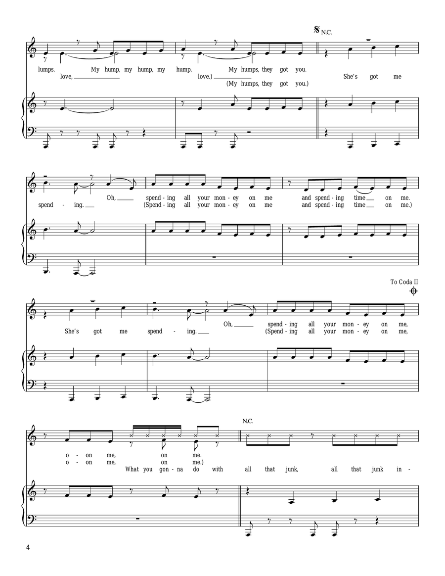 My Humps My Humps Piano, Vocal, Guitar scores gallery preview page 4