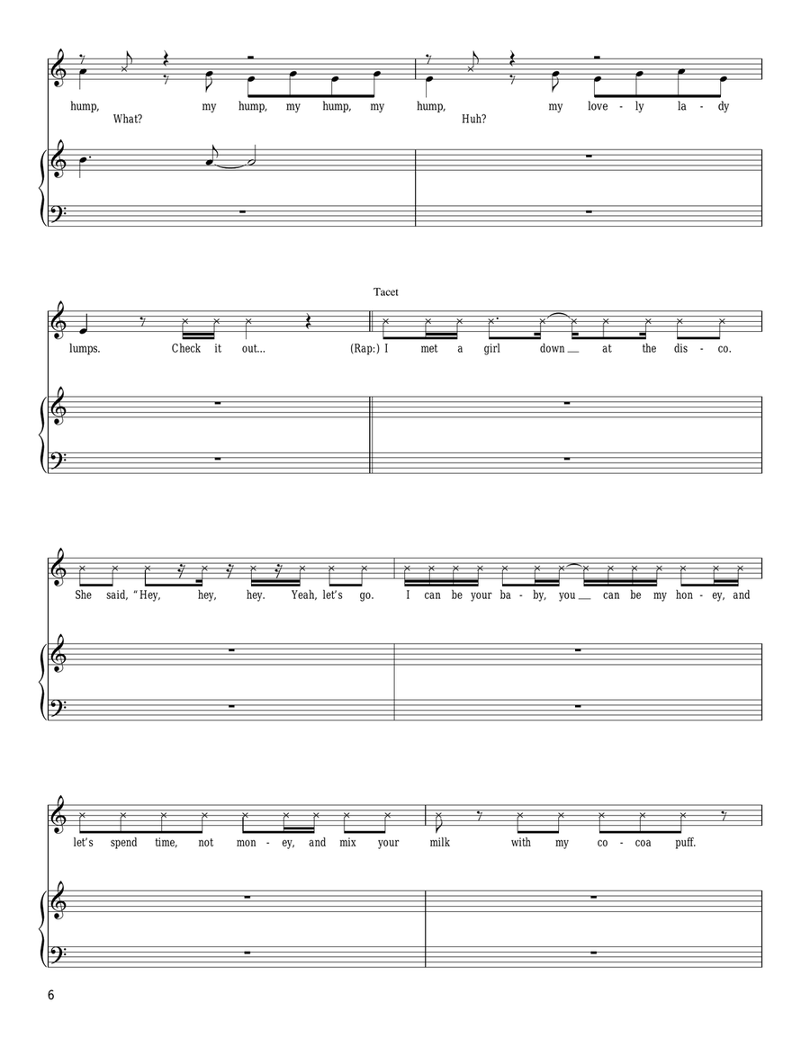 My Humps My Humps Piano, Vocal, Guitar scores gallery preview page 6
