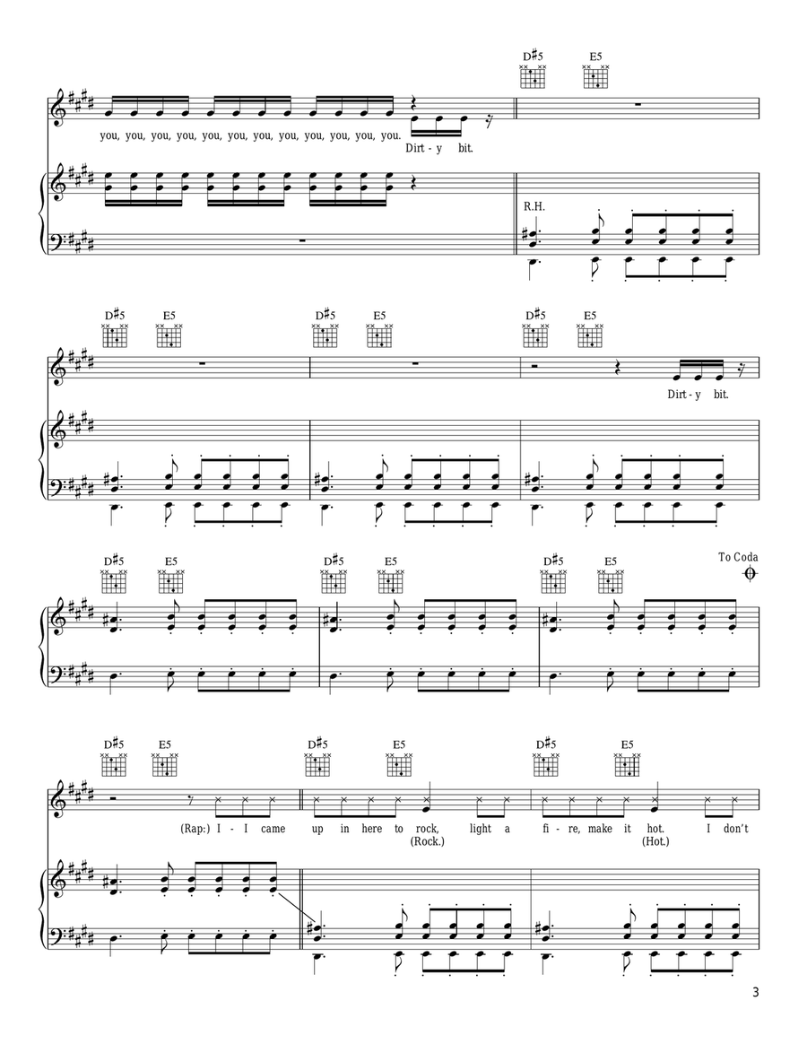 The Time (Dirty Bit) Piano, Vocal, Guitar scores gallery preview page 3