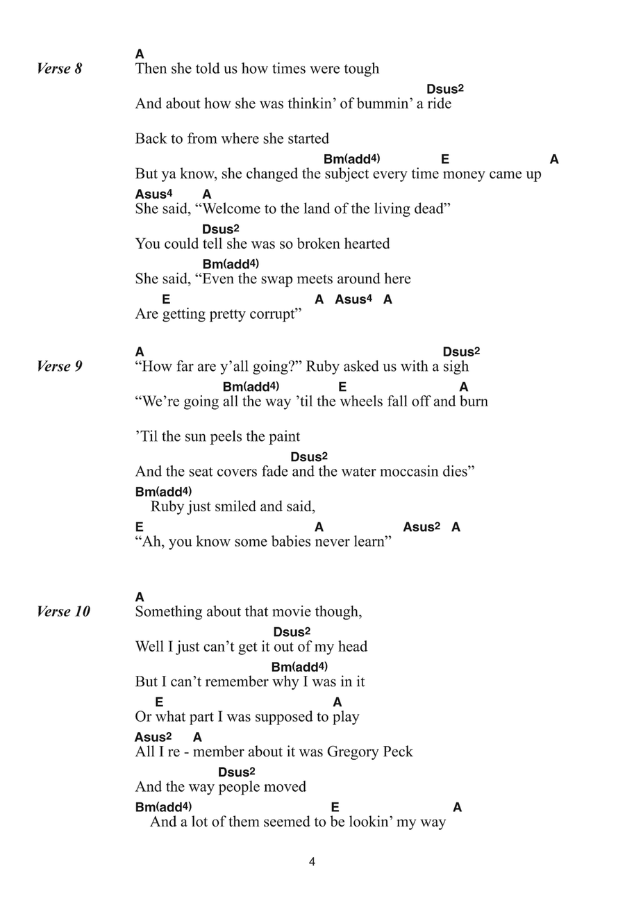 Brownsville Girl Brownsville Girl Piano, Vocal, Guitar scores gallery preview page 4