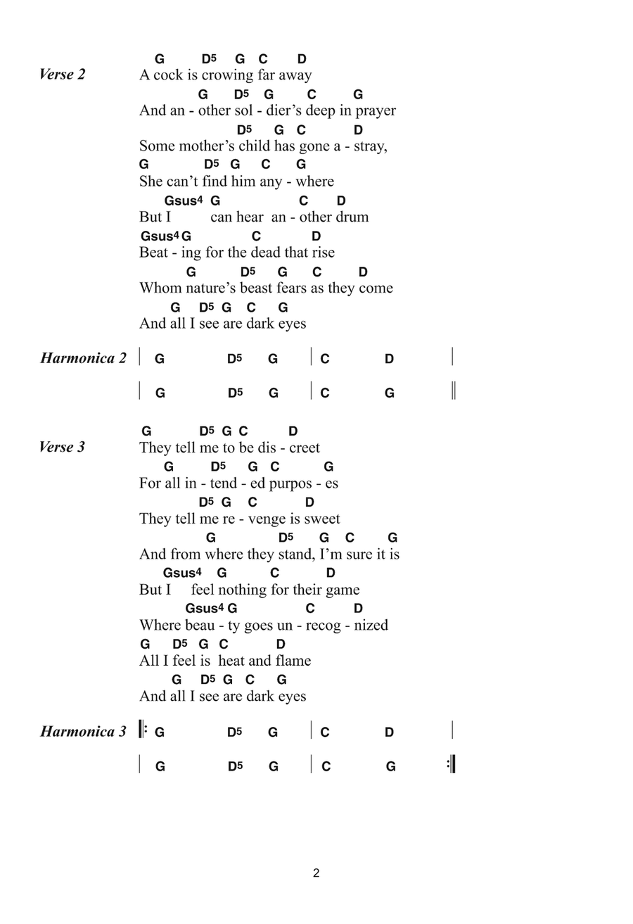 Dark Eyes Dark Eyes Piano, Vocal, Guitar scores gallery preview page 2