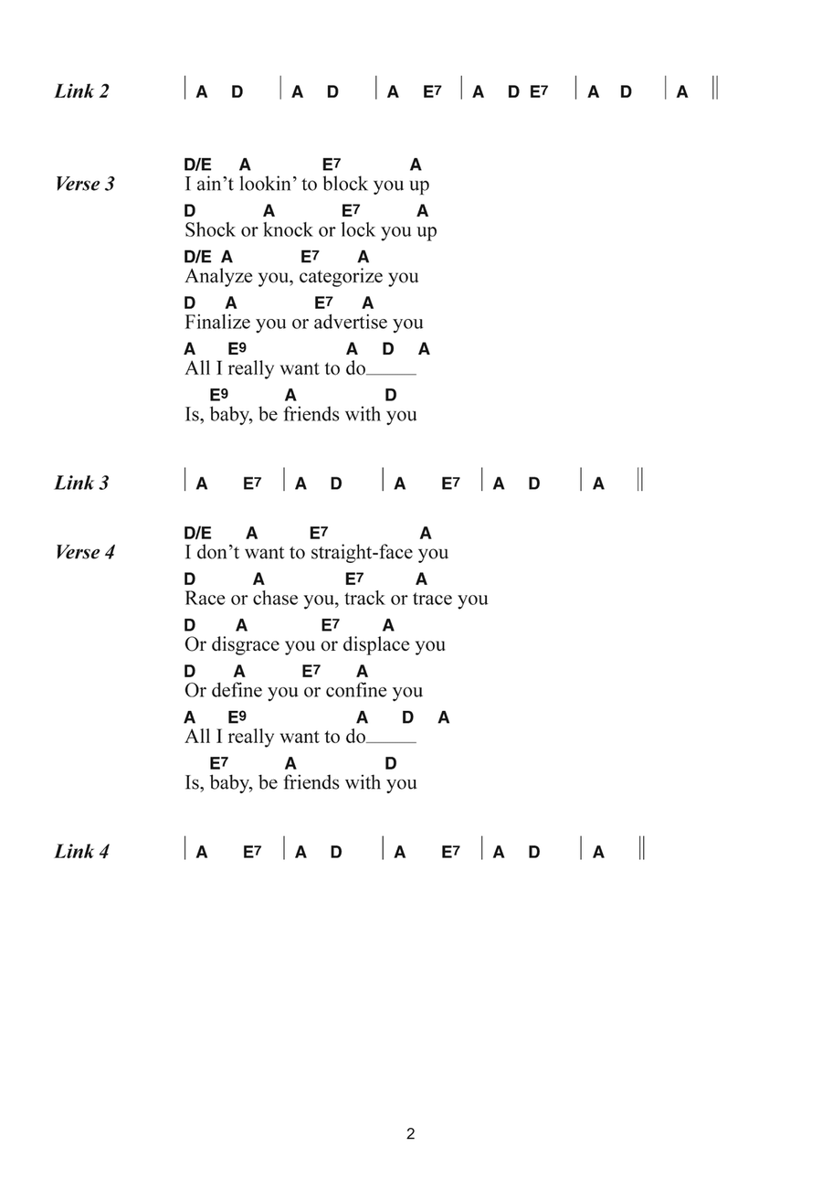 All I Really Want To Do Piano, Vocal, Guitar scores gallery preview page 2