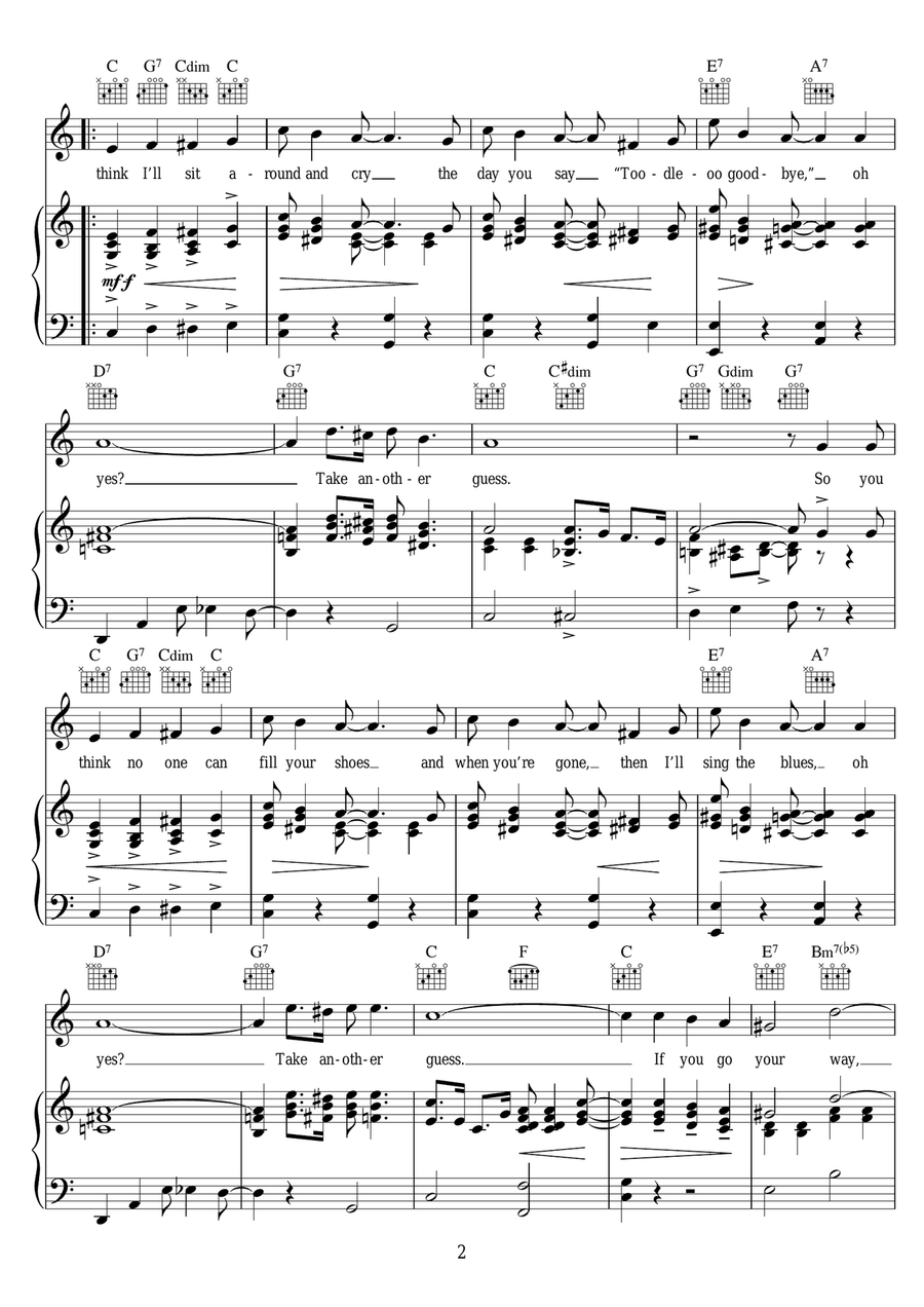 Oh Yes, Take Another Guess Piano, Vocal, Guitar scores gallery preview page 2