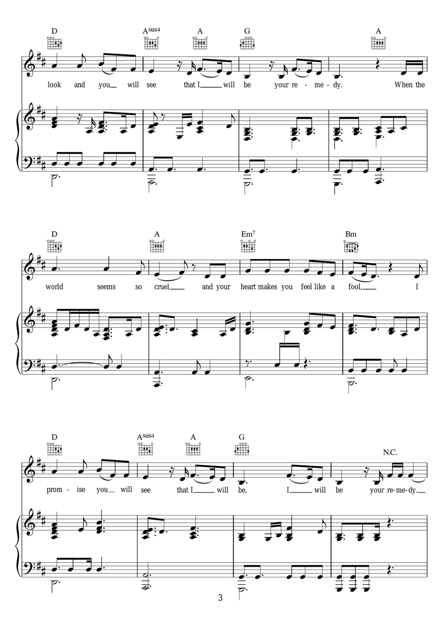 Remedy Remedy Piano, Vocal, Guitar scores gallery preview page 3