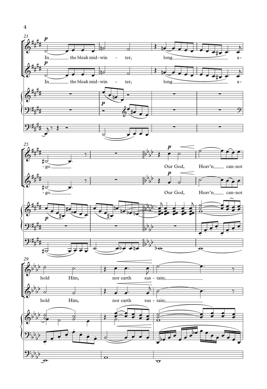 In The Bleak Mid-Winter In The Bleak Mid-Winter Piano, Vocal, Guitar scores gallery preview page 4