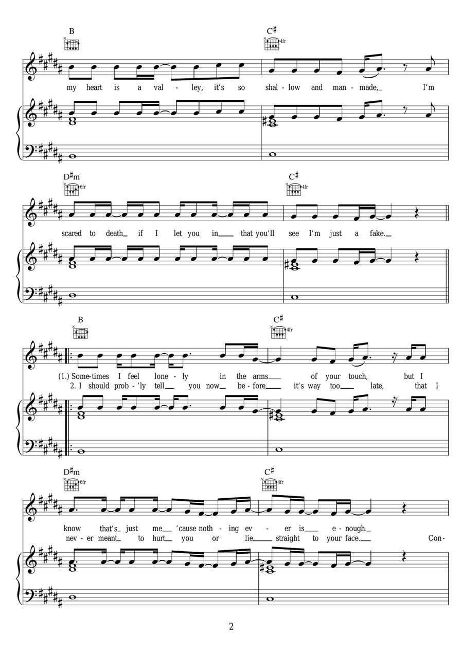 River Lea River Lea Piano, Vocal, Guitar scores gallery preview page 2