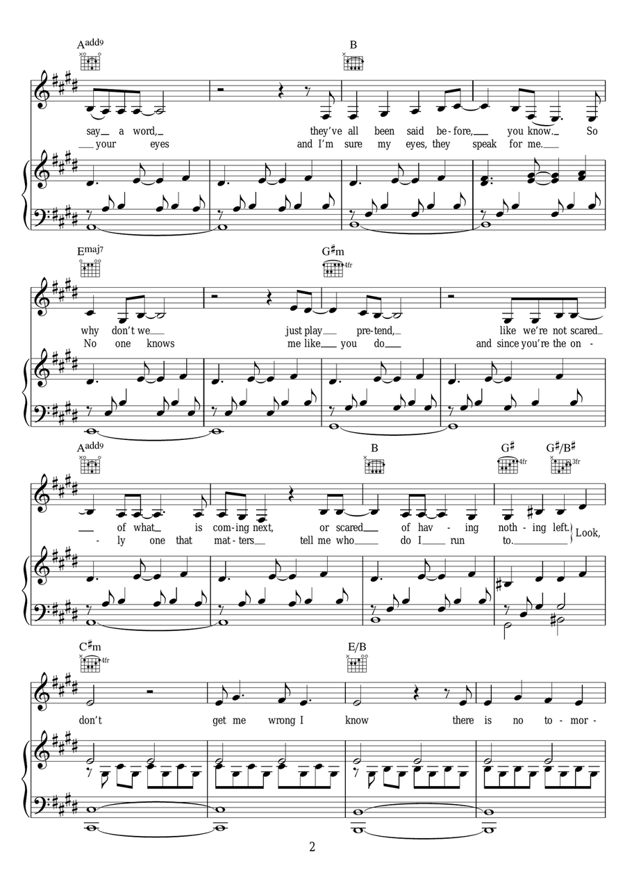 All I Ask All I Ask Piano, Vocal, Guitar scores gallery preview page 2