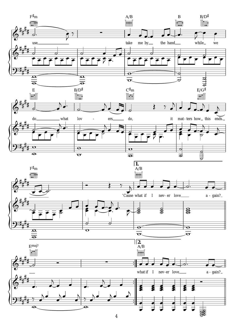All I Ask All I Ask Piano, Vocal, Guitar scores gallery preview page 4