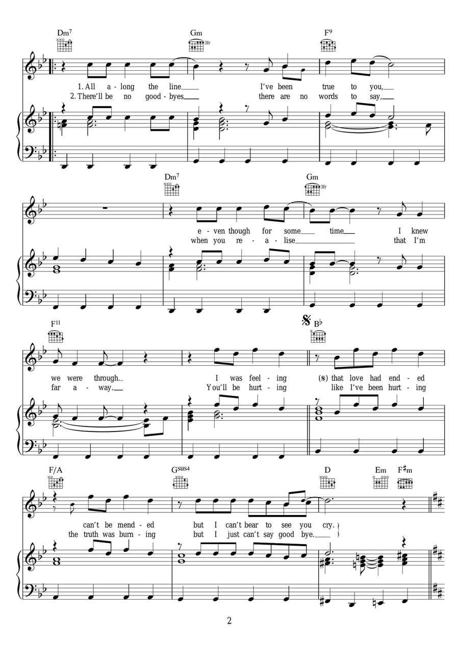 I Just Don't Have The Heart Piano, Vocal, Guitar scores gallery preview page 2