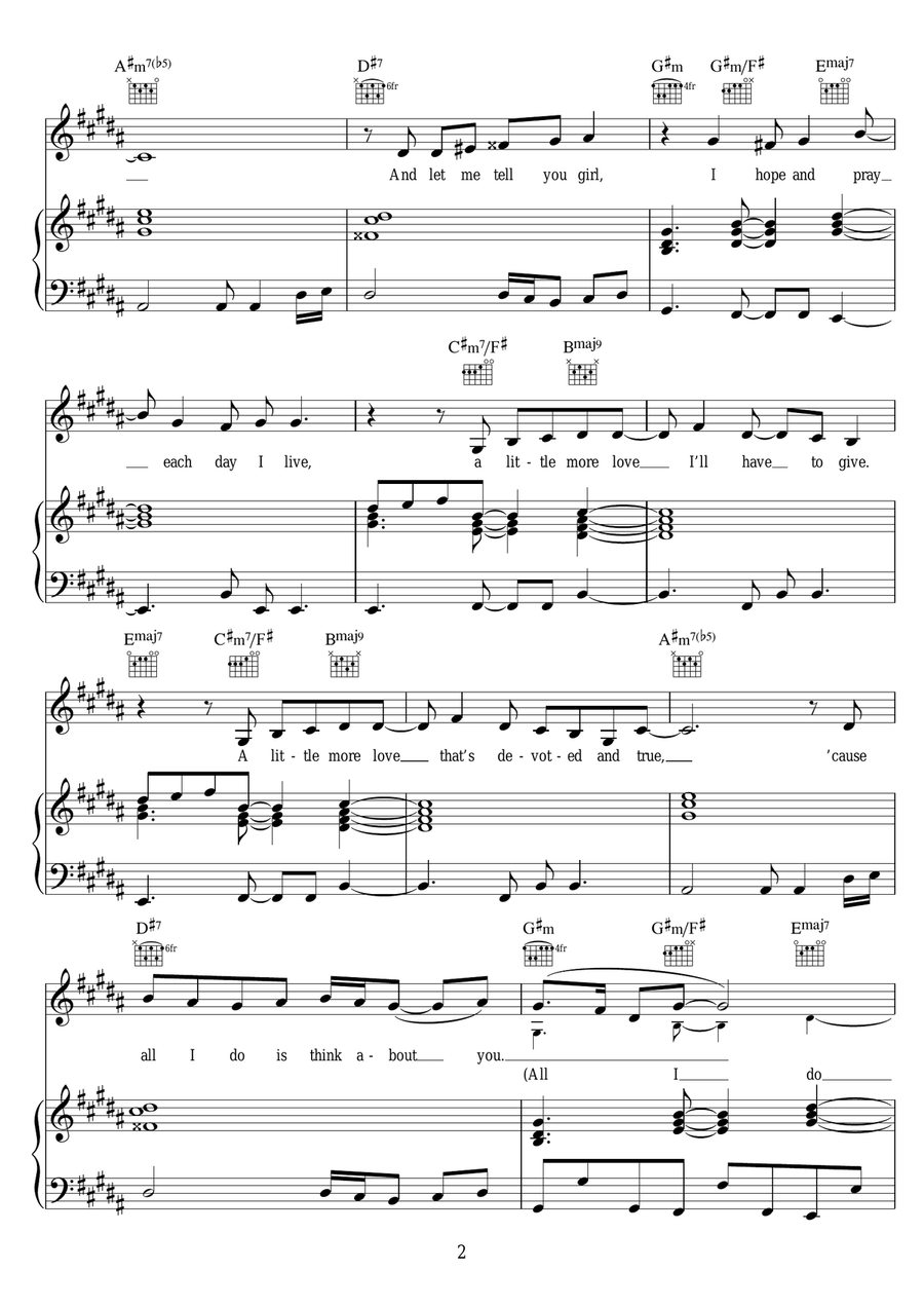All I Do All I Do Piano, Vocal, Guitar scores gallery preview page 2