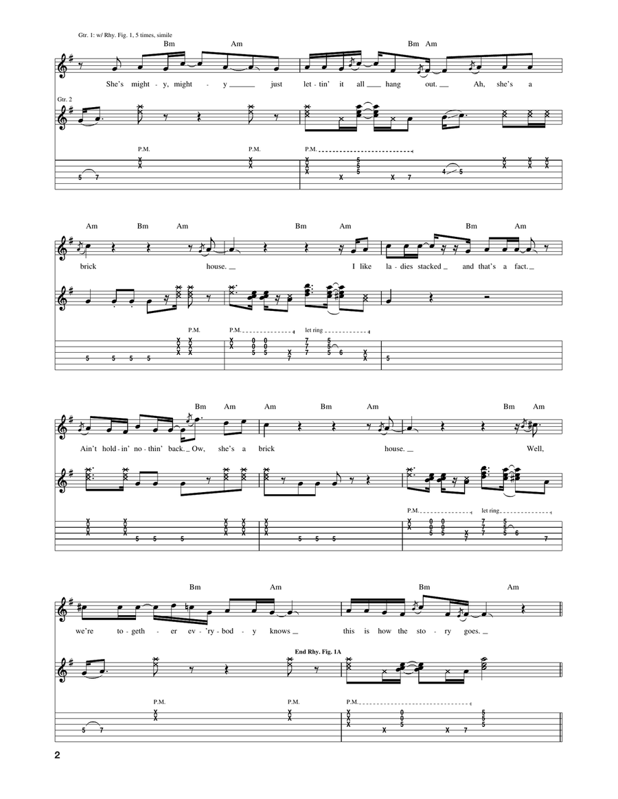 Brick House Brick House Acoustic Guitar scores gallery preview page 2