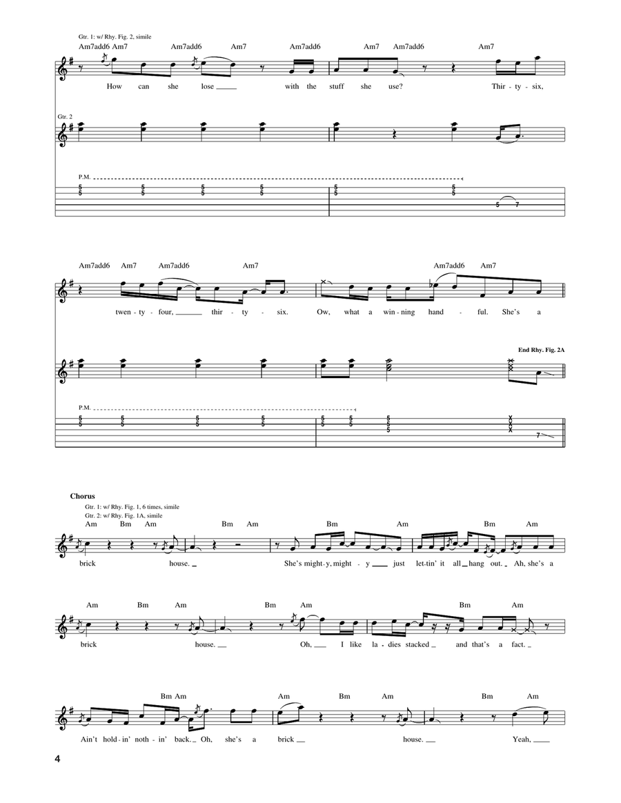 Brick House Brick House Acoustic Guitar scores gallery preview page 4