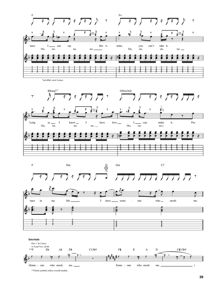 For Once In My Life For Once In My Life Acoustic Guitar scores gallery preview page 4