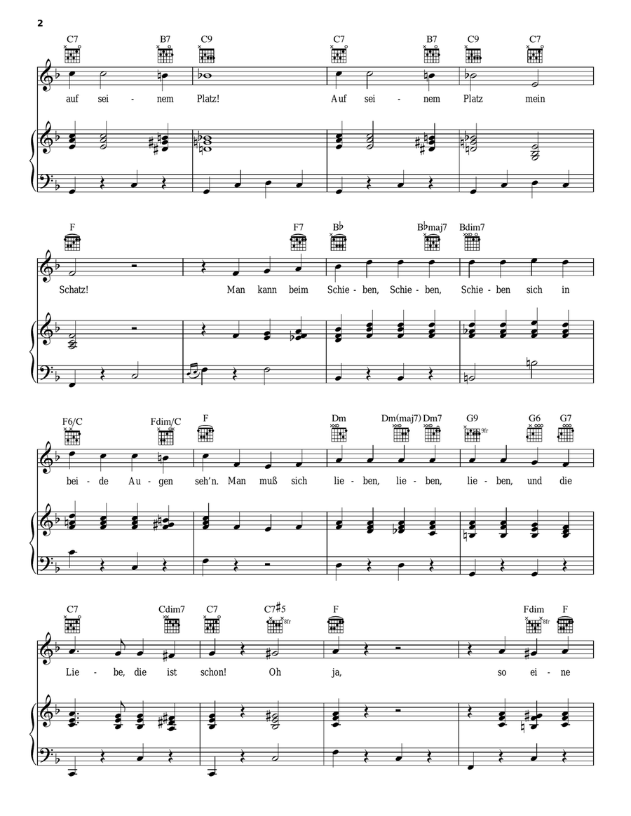 Liechtensteiner Polka Liechtensteiner Polka Piano, Vocal, Guitar scores gallery preview page 2