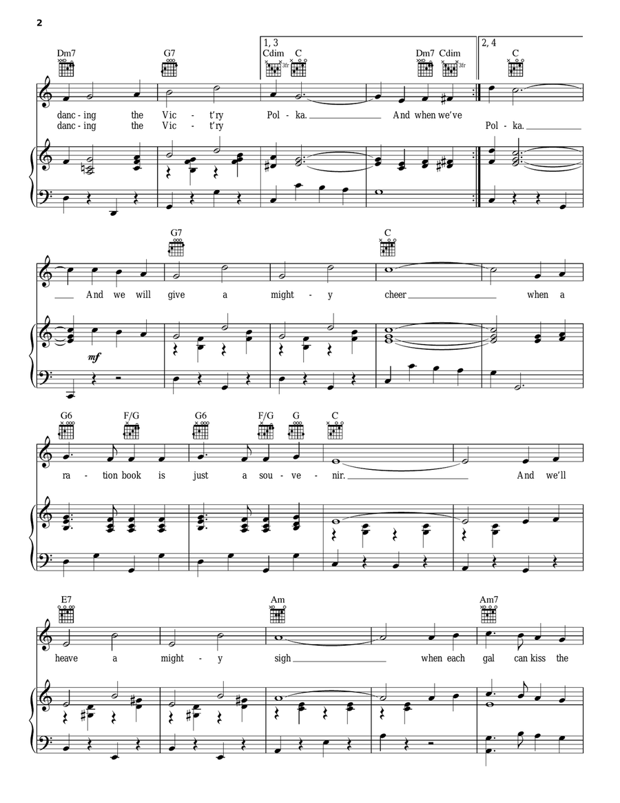 Vict'ry Polka Vict'ry Polka Piano, Vocal, Guitar scores gallery preview page 2