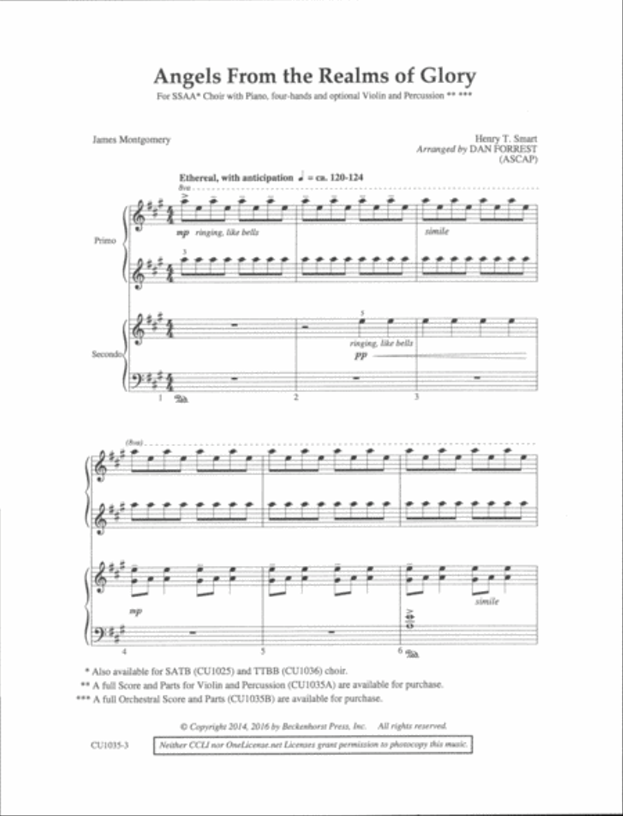 Angels From the Realms of Glory SSAA scores gallery preview page 17