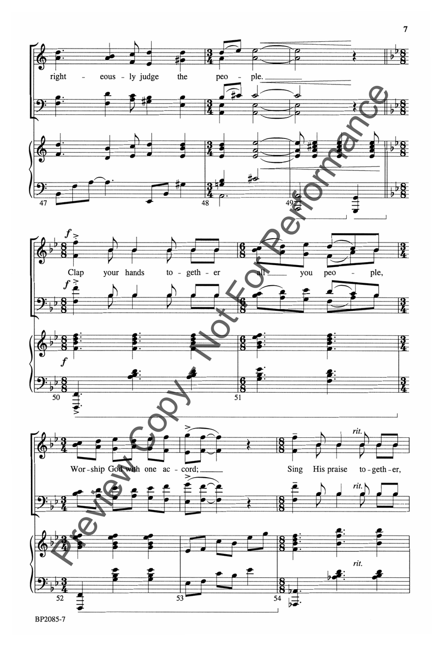 Clap Your Hands Together - SATB 4-Part scores gallery preview page 8