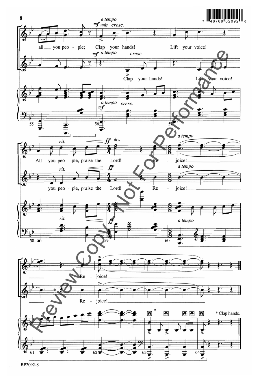 Clap Your Hands Together - SSA SSA scores gallery preview page 8