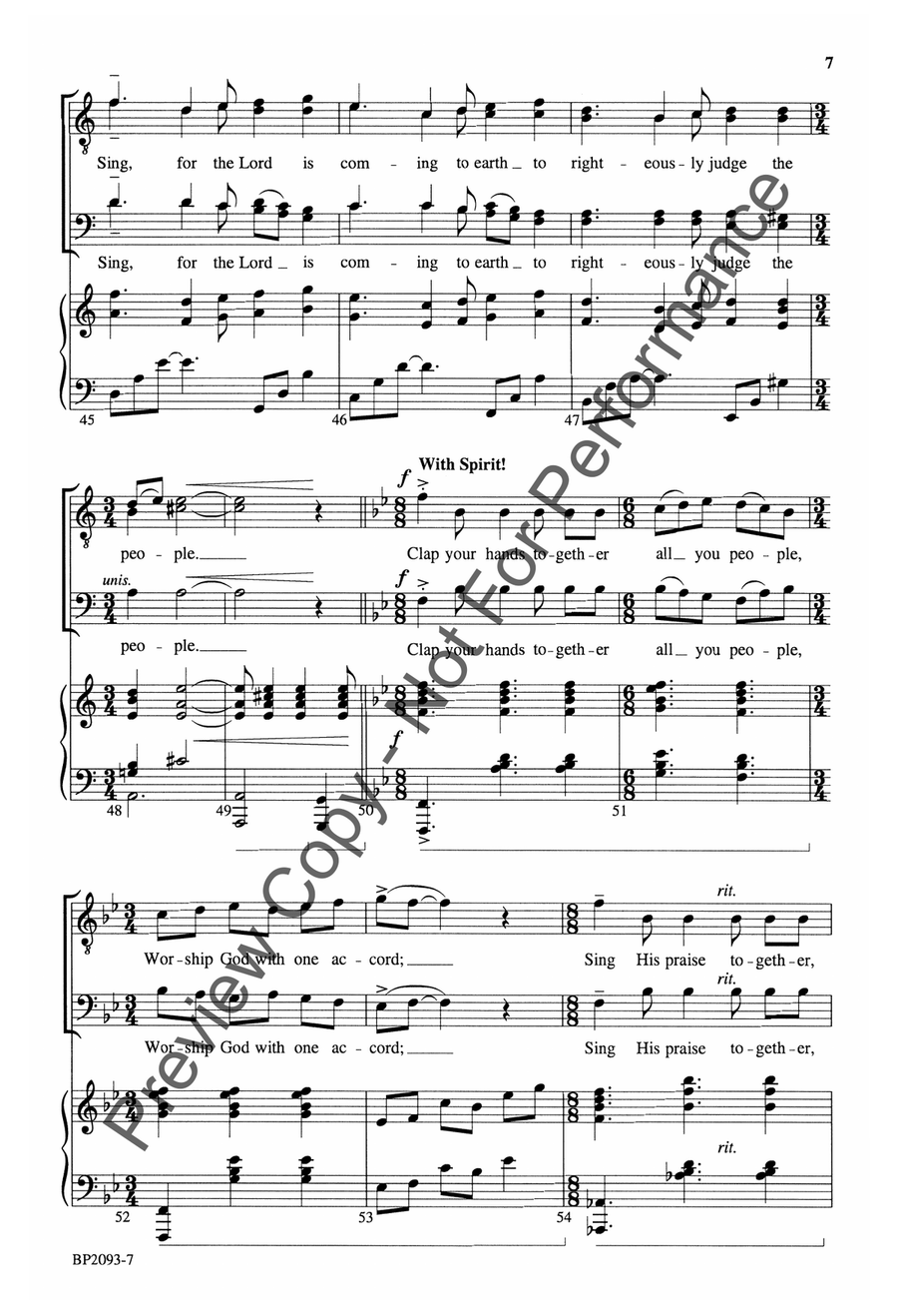 Clap Your Hands Together - TTBB TTBB scores gallery preview page 7