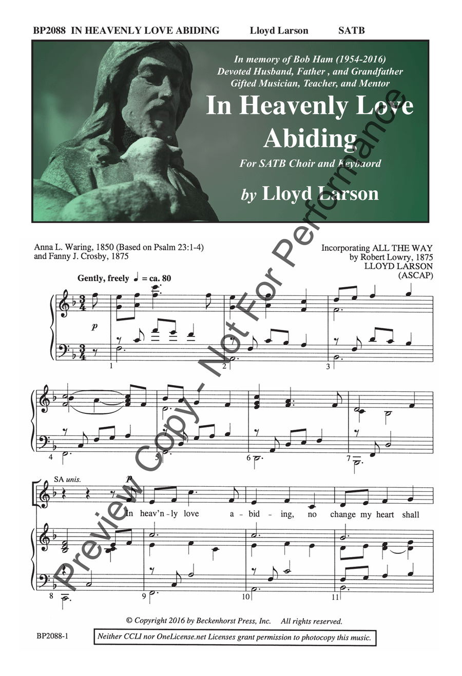 In Heavenly Love Abiding - Larson 4-Part scores gallery preview page 2