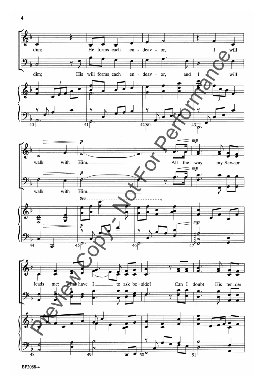 In Heavenly Love Abiding - Larson 4-Part scores gallery preview page 5