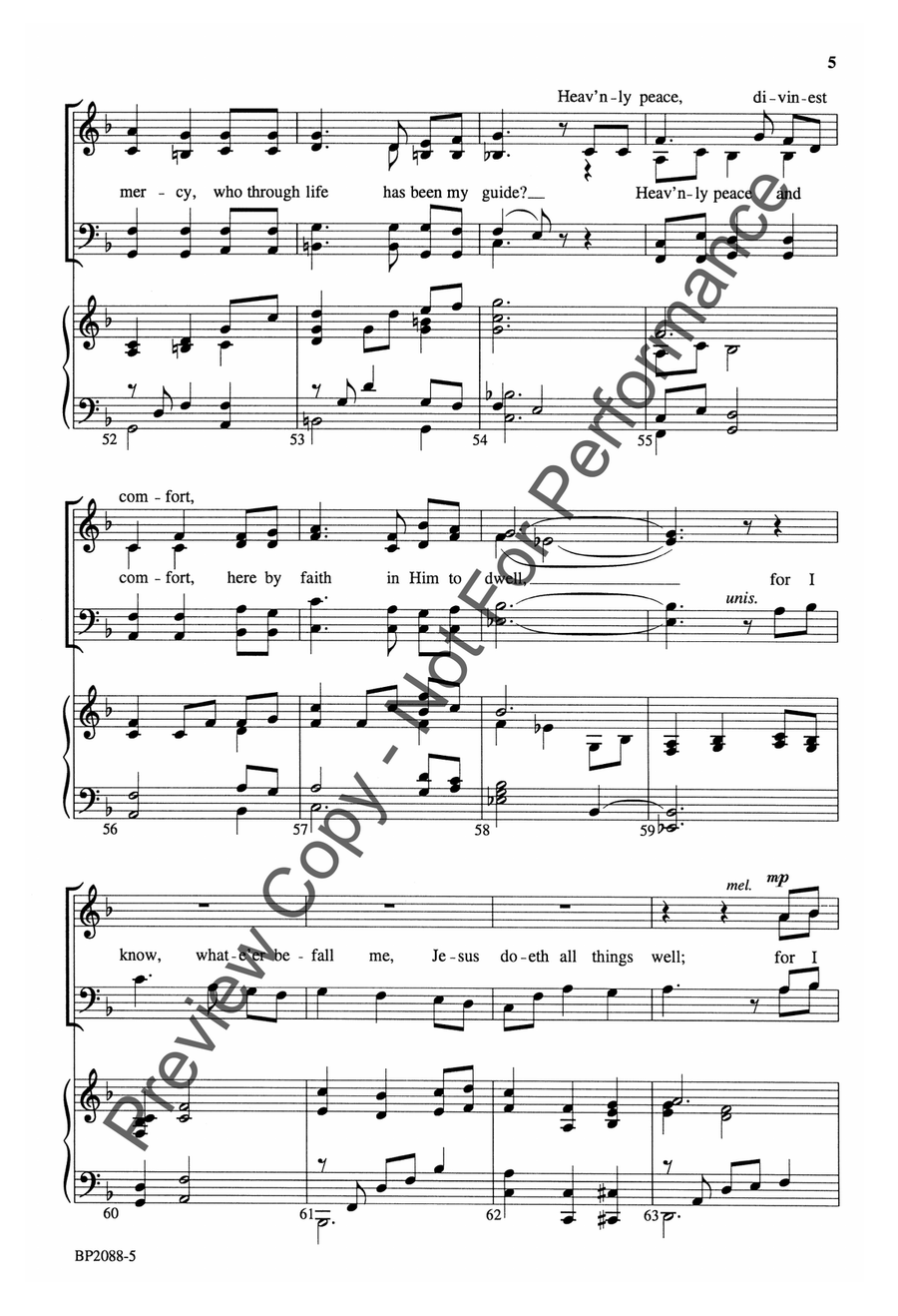 In Heavenly Love Abiding - Larson 4-Part scores gallery preview page 6