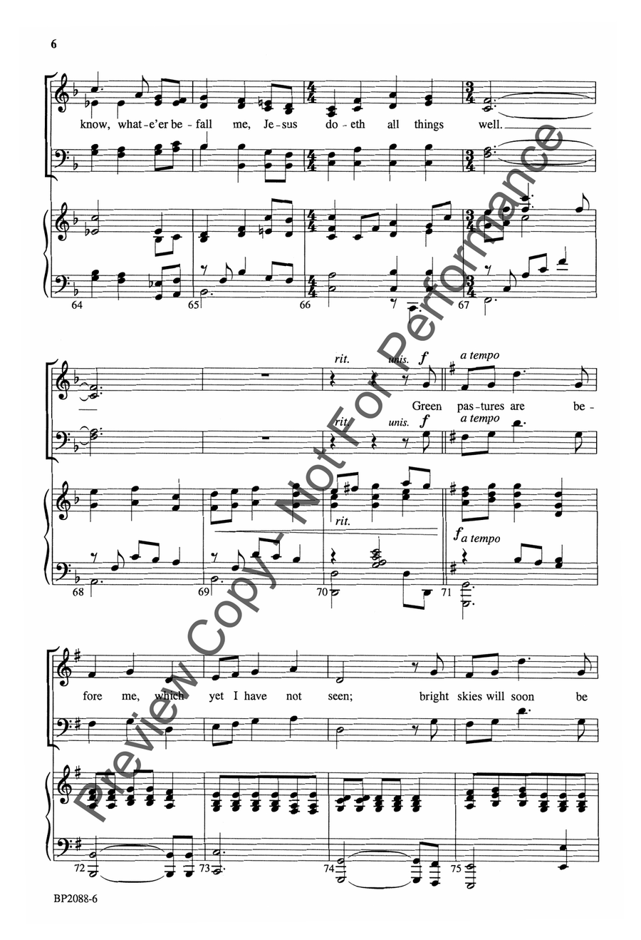 In Heavenly Love Abiding - Larson 4-Part scores gallery preview page 7