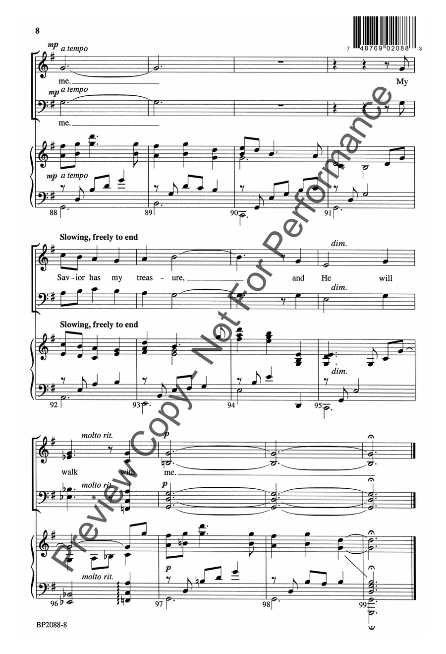 In Heavenly Love Abiding - Larson 4-Part scores gallery preview page 9