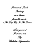 Raimonds Pauls.The Long Way In The Dunes (arrangement for piano solo by Vladislav Agramakov)