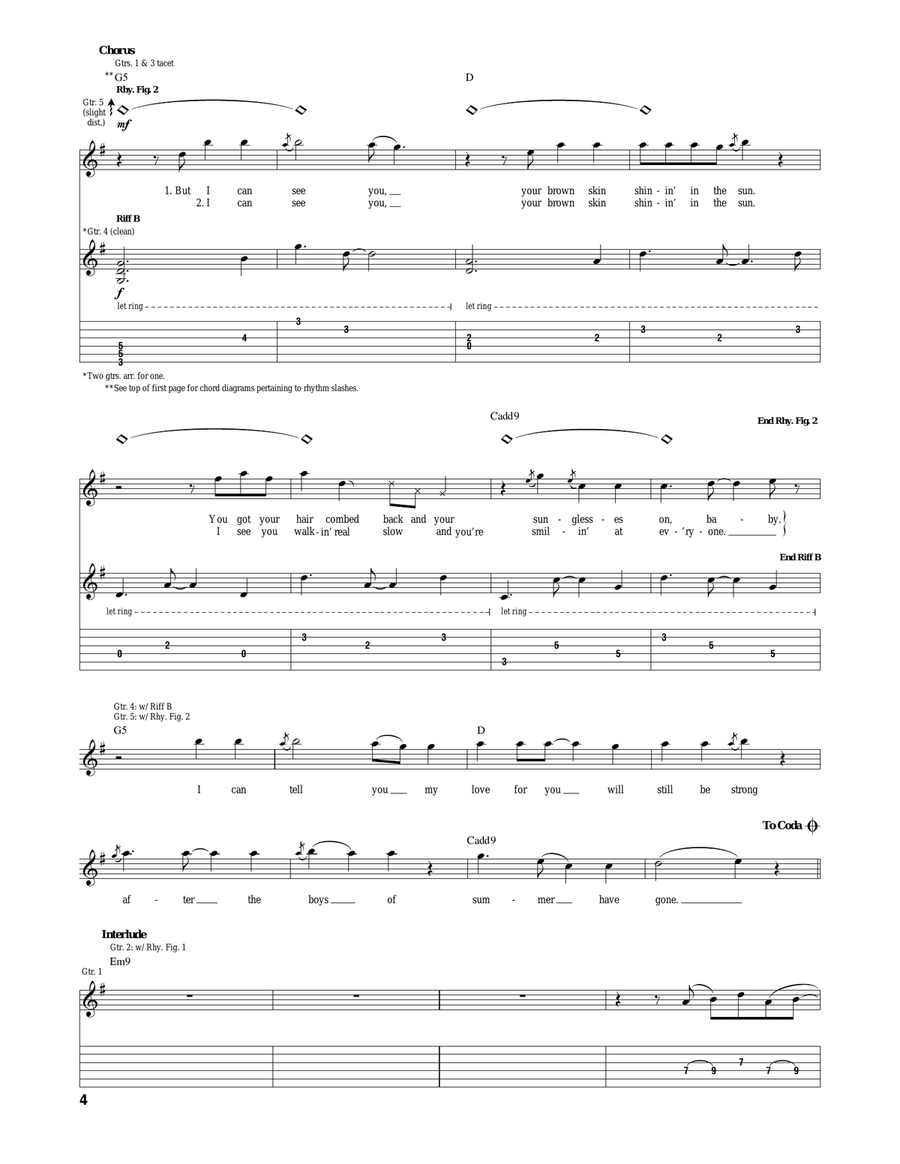 The Boys Of Summer The Boys Of Summer Acoustic Guitar scores gallery preview page 4