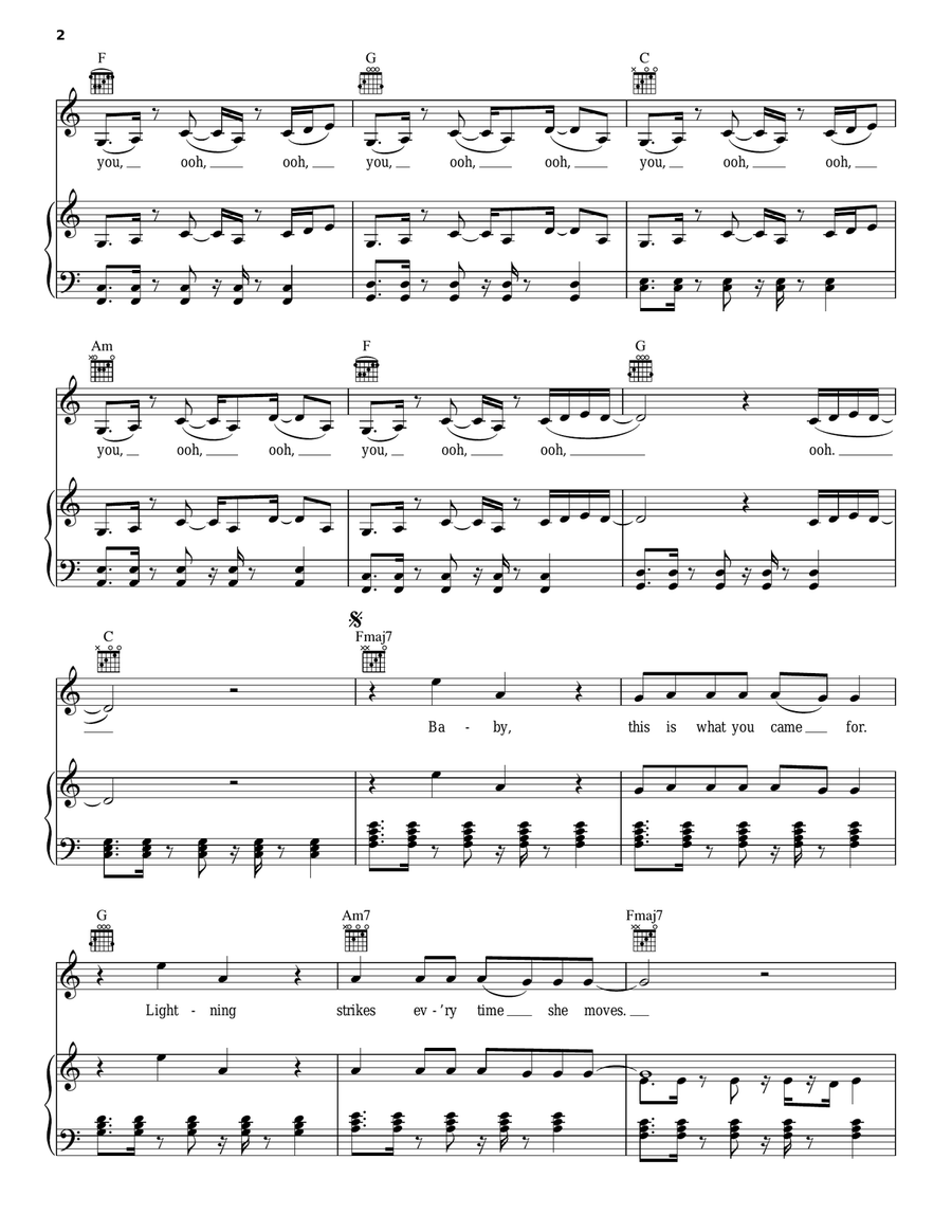 This Is What You Came For (feat. Rihanna) Piano, Vocal, Guitar scores gallery preview page 2