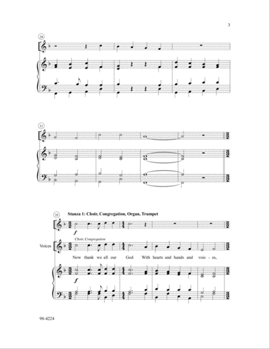 Now Thank We All Our God (Hildebrand) 4-Part scores gallery preview page 4