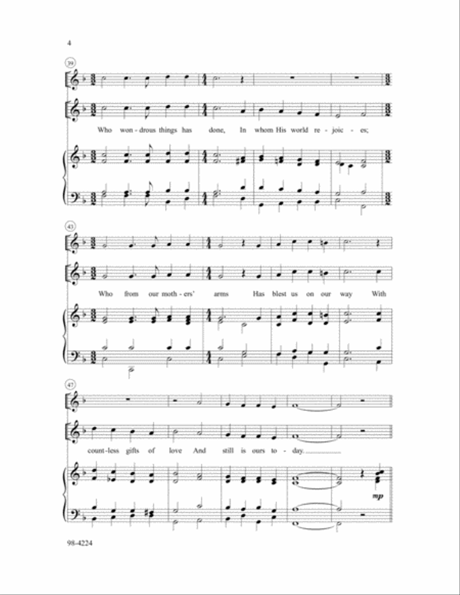 Now Thank We All Our God (Hildebrand) 4-Part scores gallery preview page 5