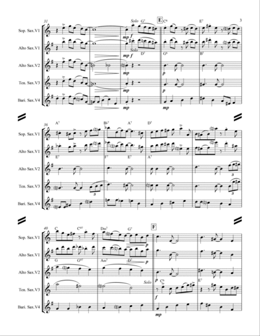 Basin Street Blues Saxophone Quartet scores gallery preview page 4
