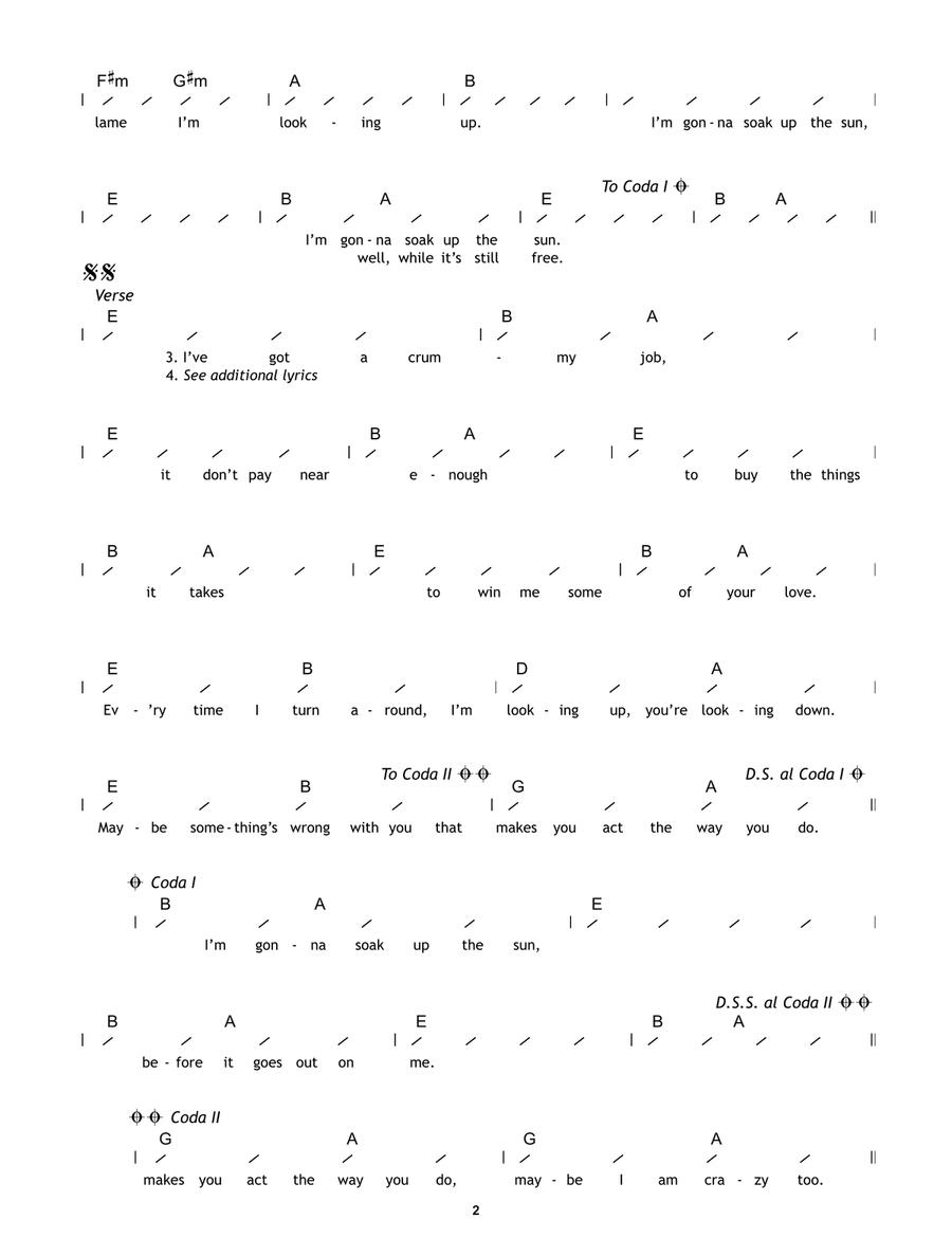 Soak Up The Sun by Sheryl Crow Ukulele - Digital Sheet Music page 2