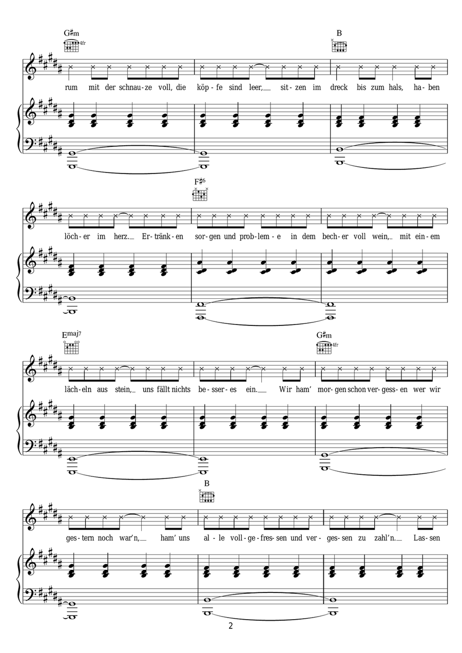Astronaut (featuring Andreas Bourani) Piano, Vocal, Guitar scores gallery preview page 2